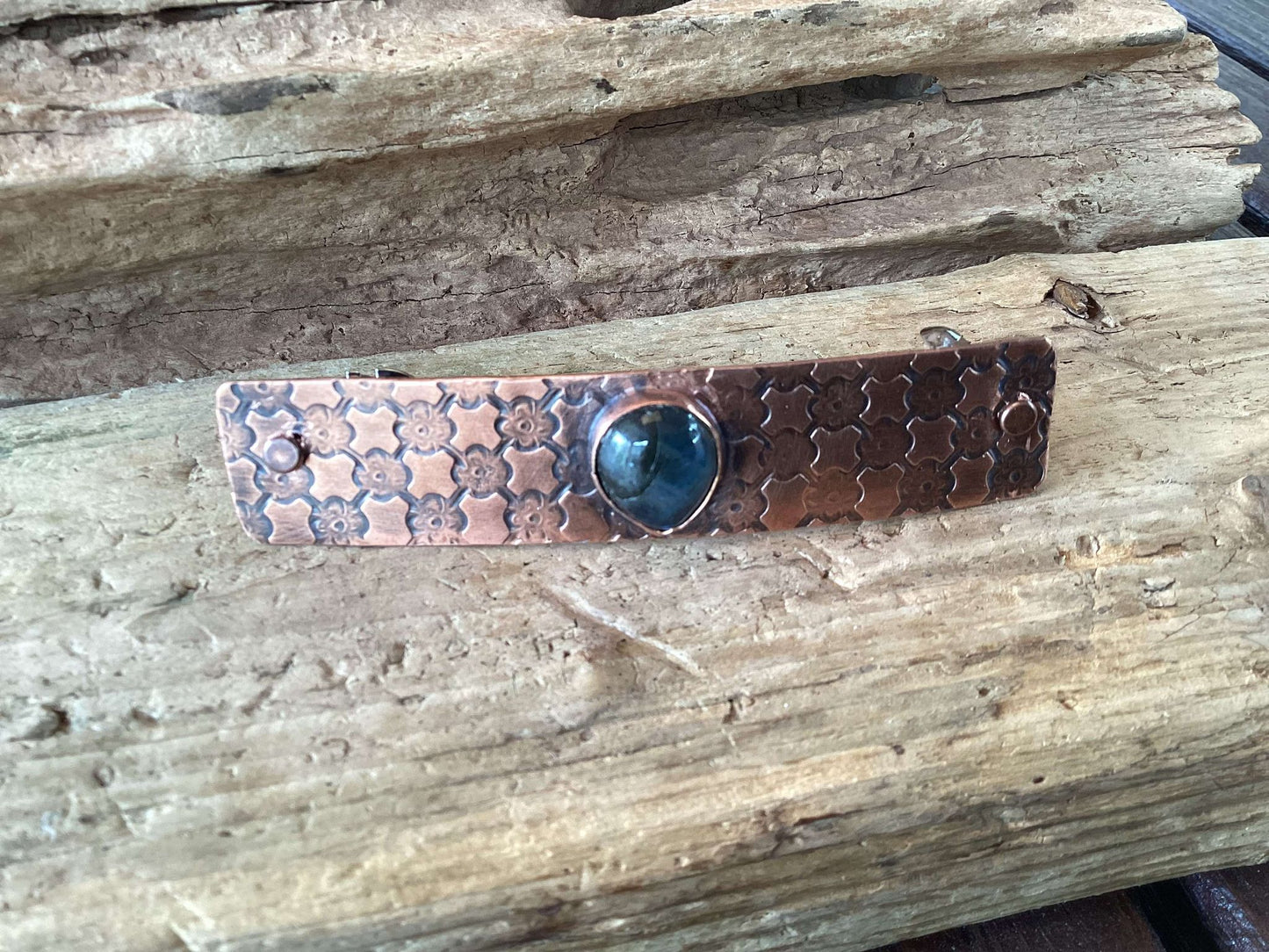 Copper and Labradorite Barrette