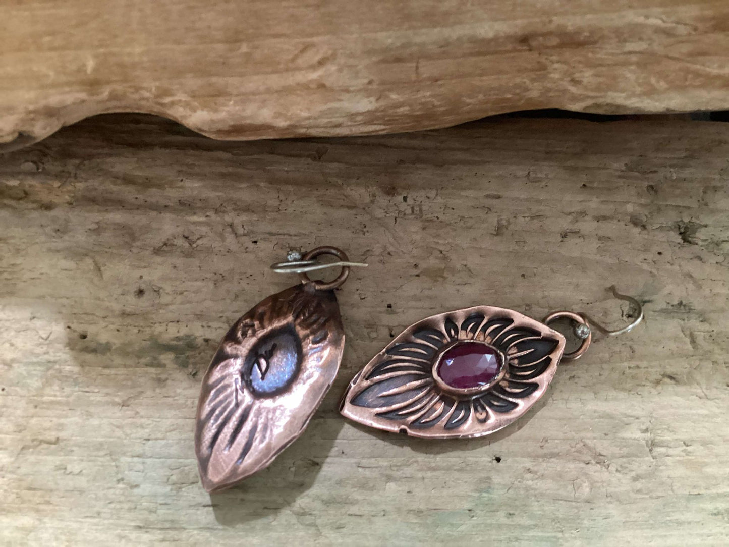 Copper and Tourmaline Earrings