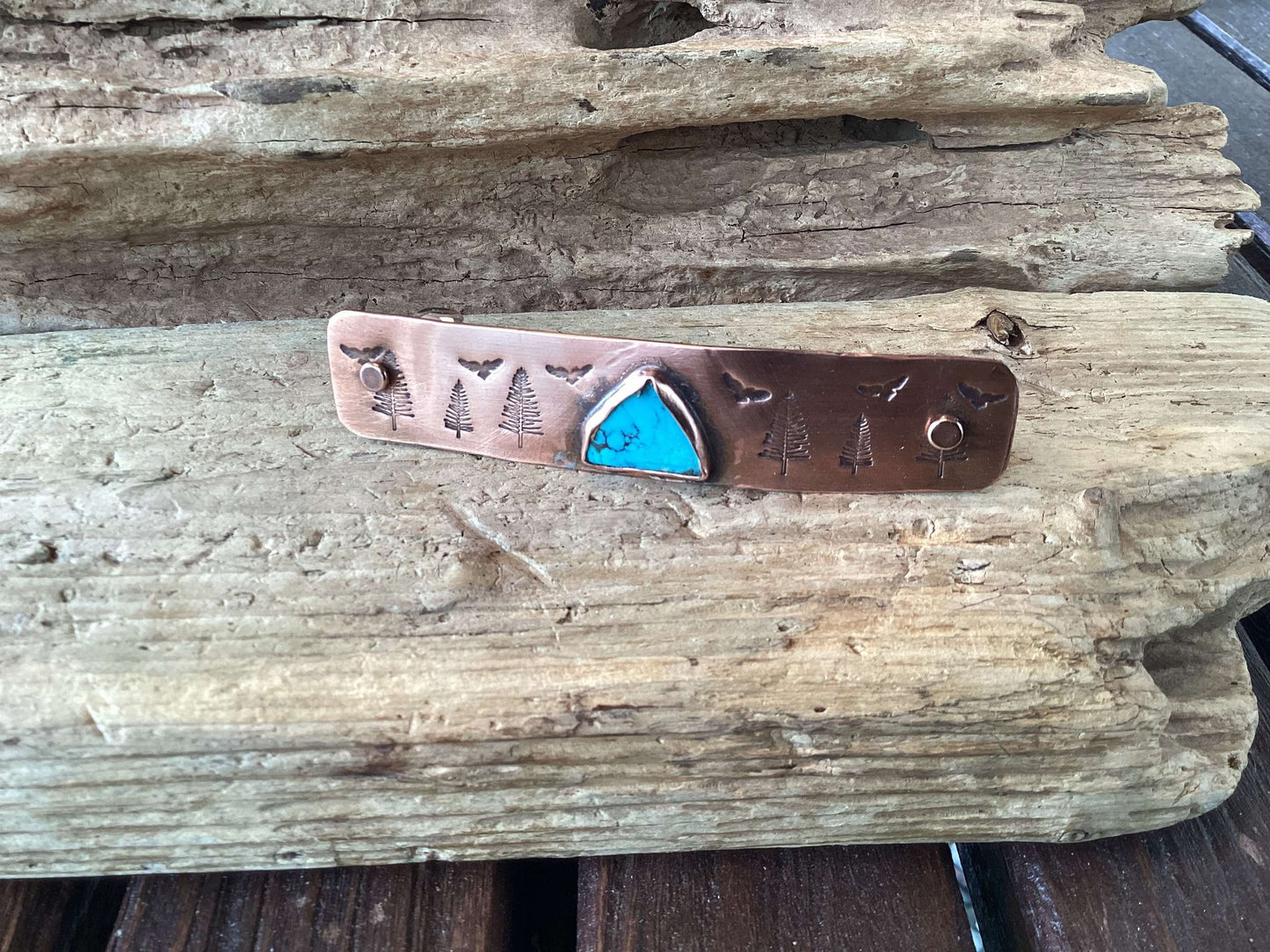 Copper and Turquoise Barrette