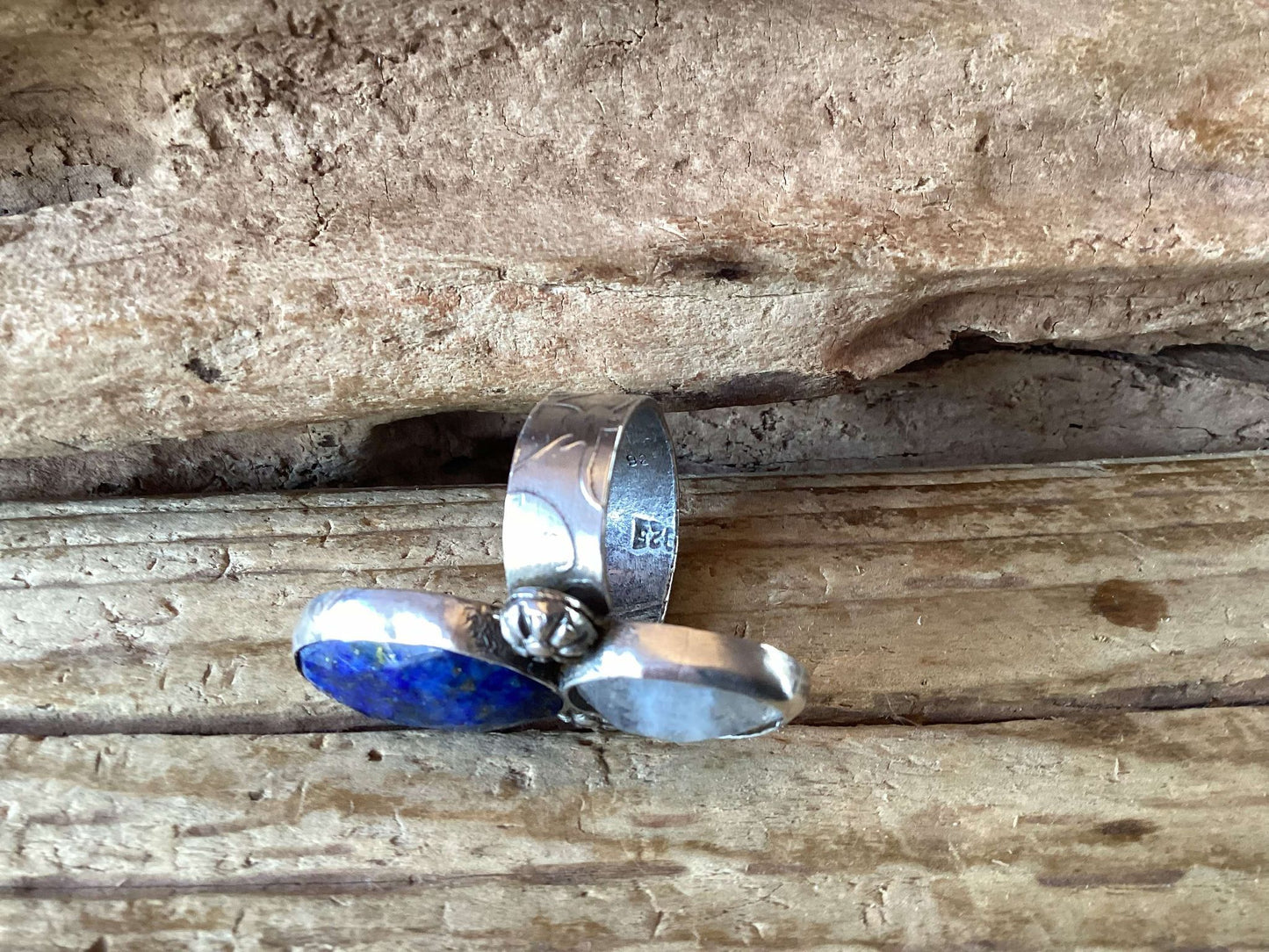 Sterling Silver, Lapis and Moonstone Ring