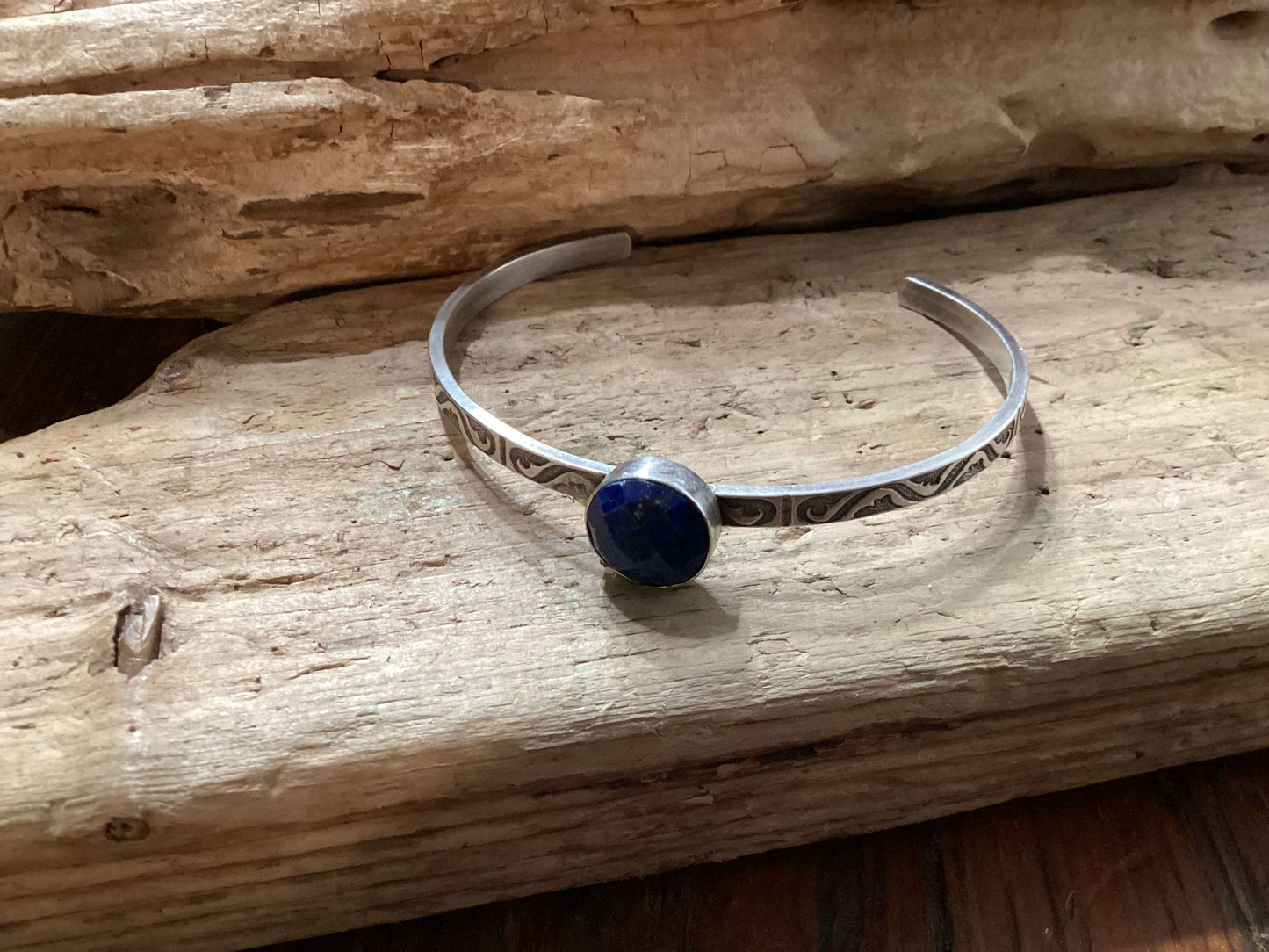 Sterling Silver and Lapis Cuff Bracelet