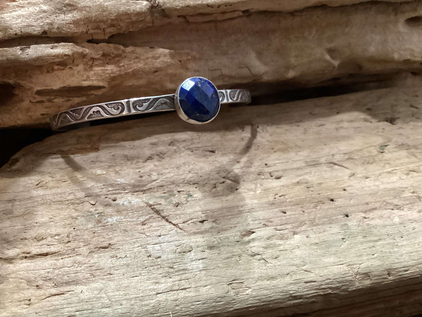 Sterling Silver and Lapis Cuff Bracelet