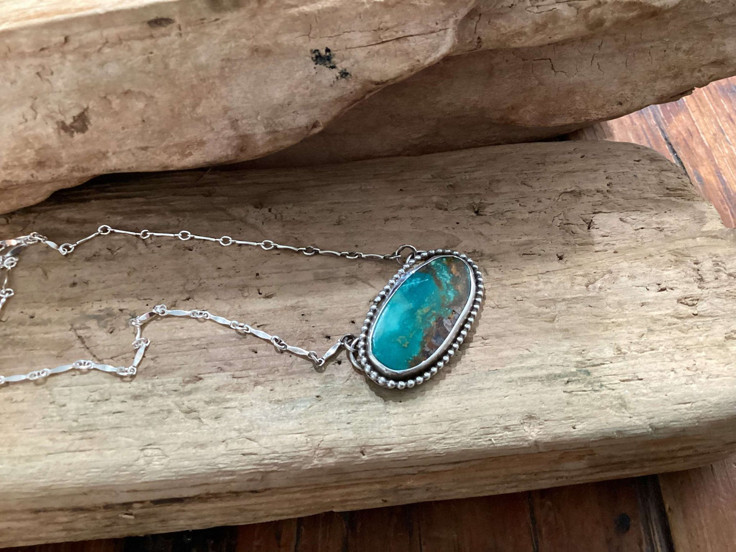 Sterling Silver and Turquoise Pendant Necklace