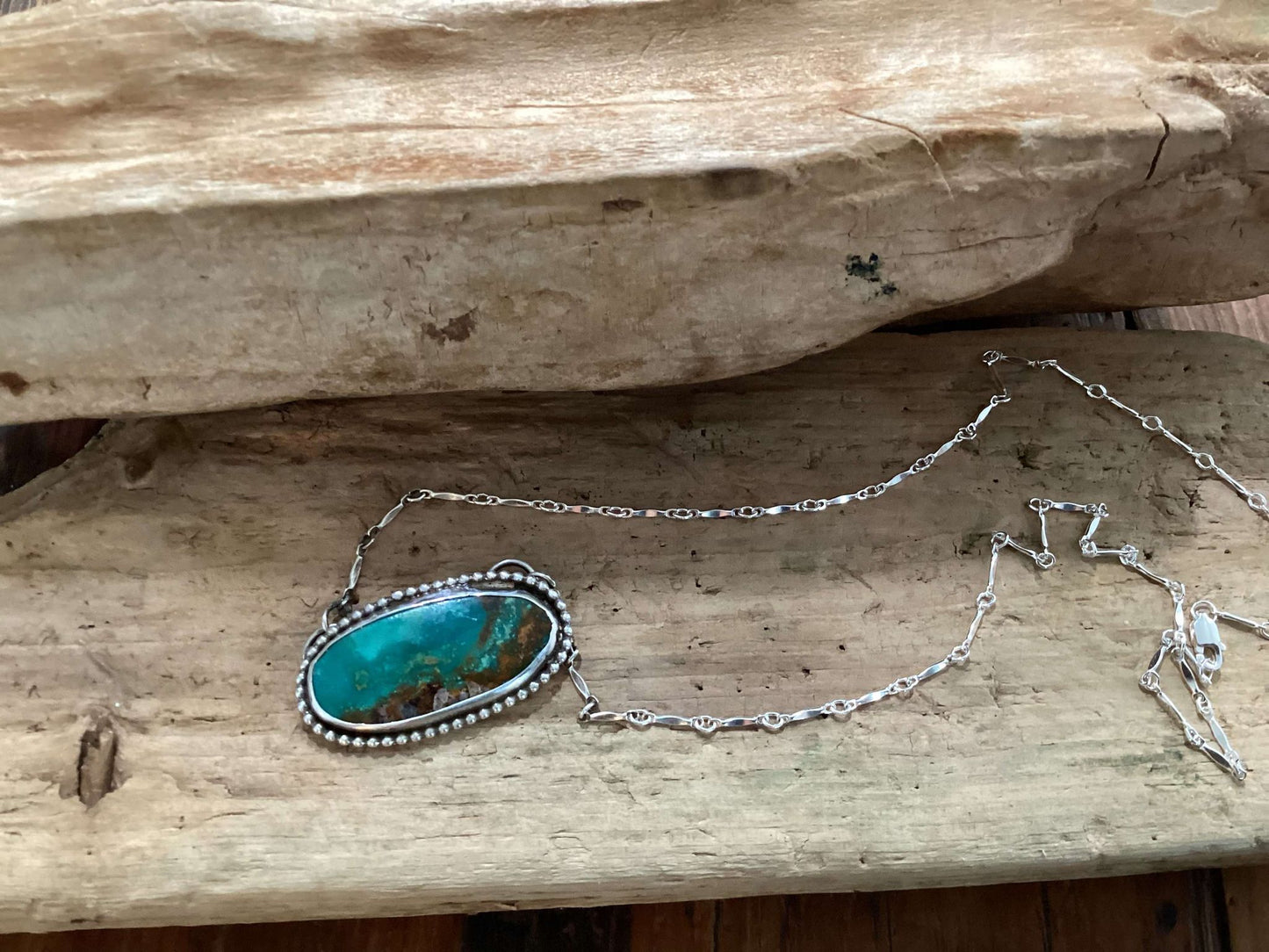 Sterling Silver and Turquoise Pendant Necklace