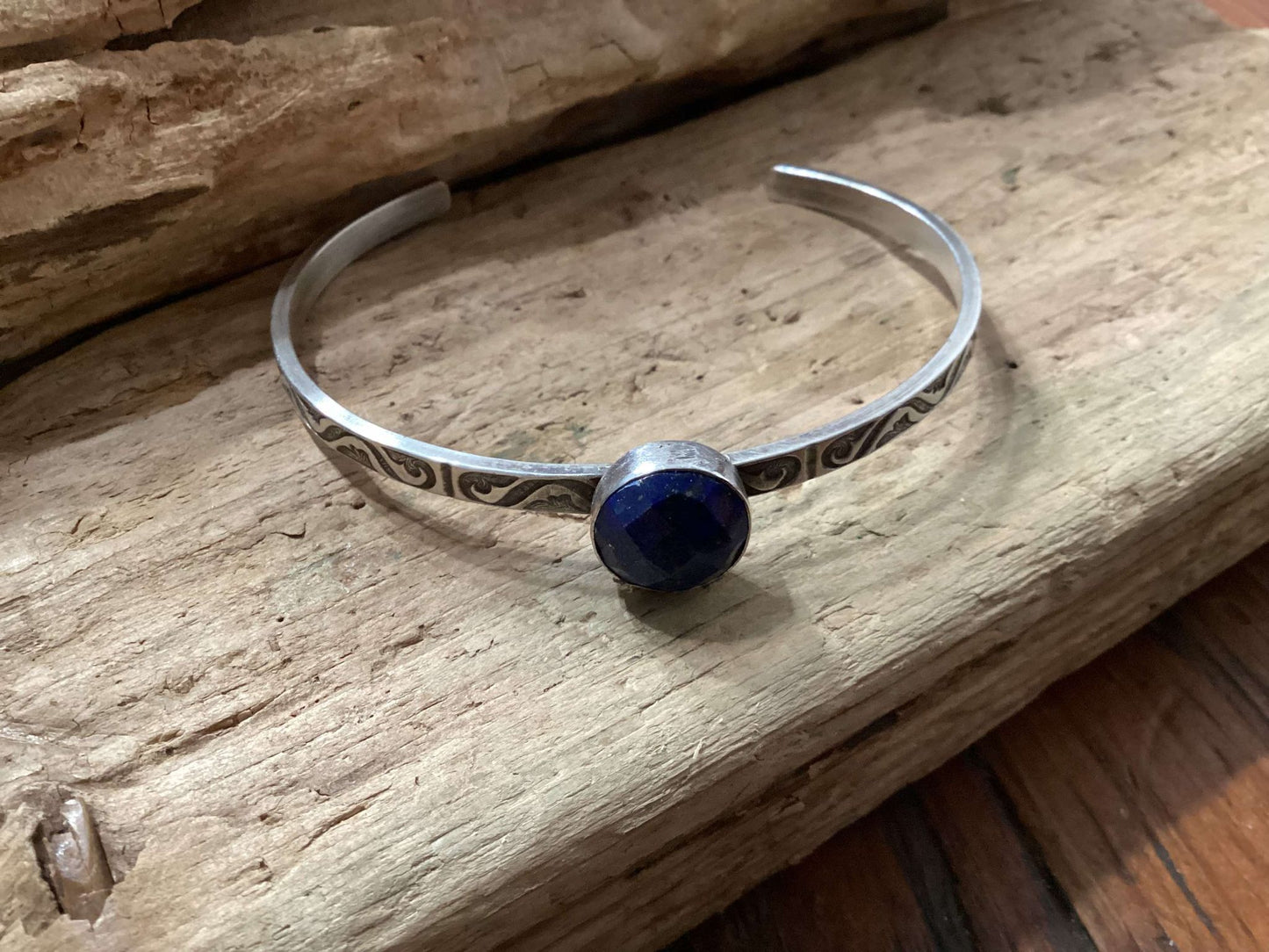 Sterling Silver and Lapis Cuff Bracelet