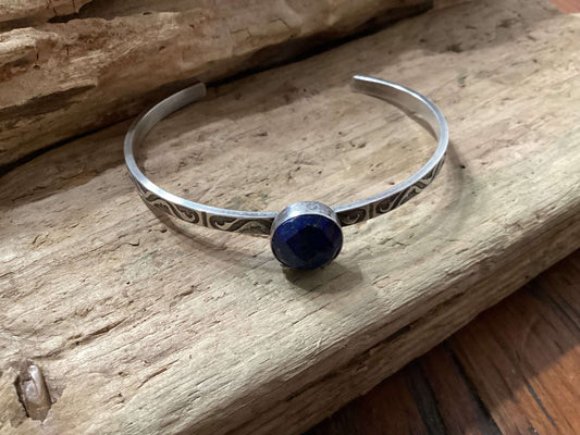 Sterling Silver and Lapis Cuff Bracelet