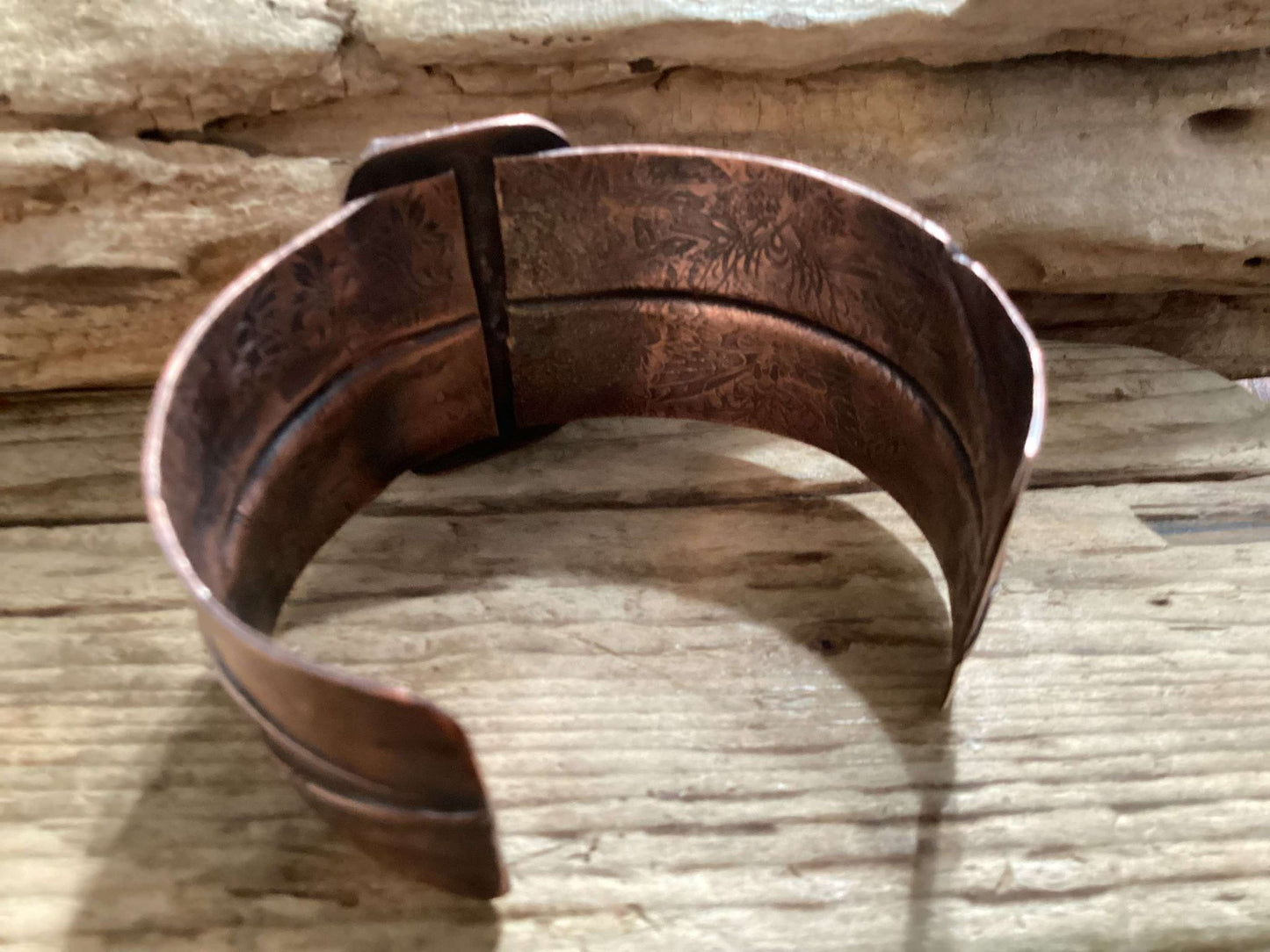 Copper and Jasper Fold Formed Cuff Bracelet