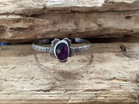 Sterling Silver and Amethyst Cuff Bracelet