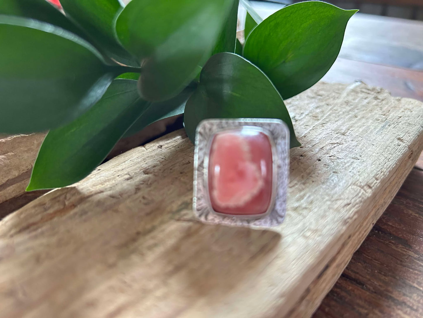 Sterling Silver and Rhodonite Statement Ring