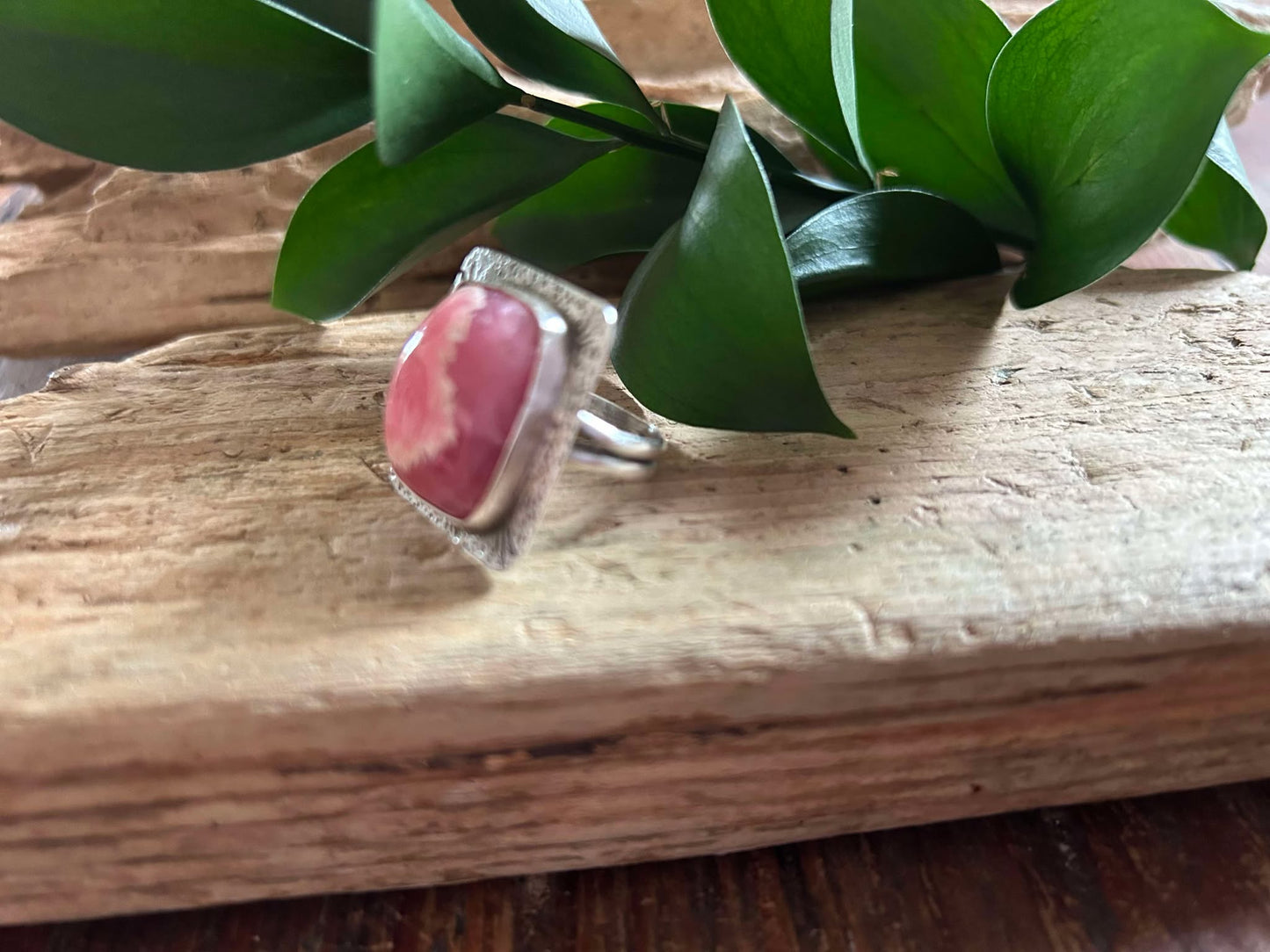 Sterling Silver and Rhodonite Statement Ring