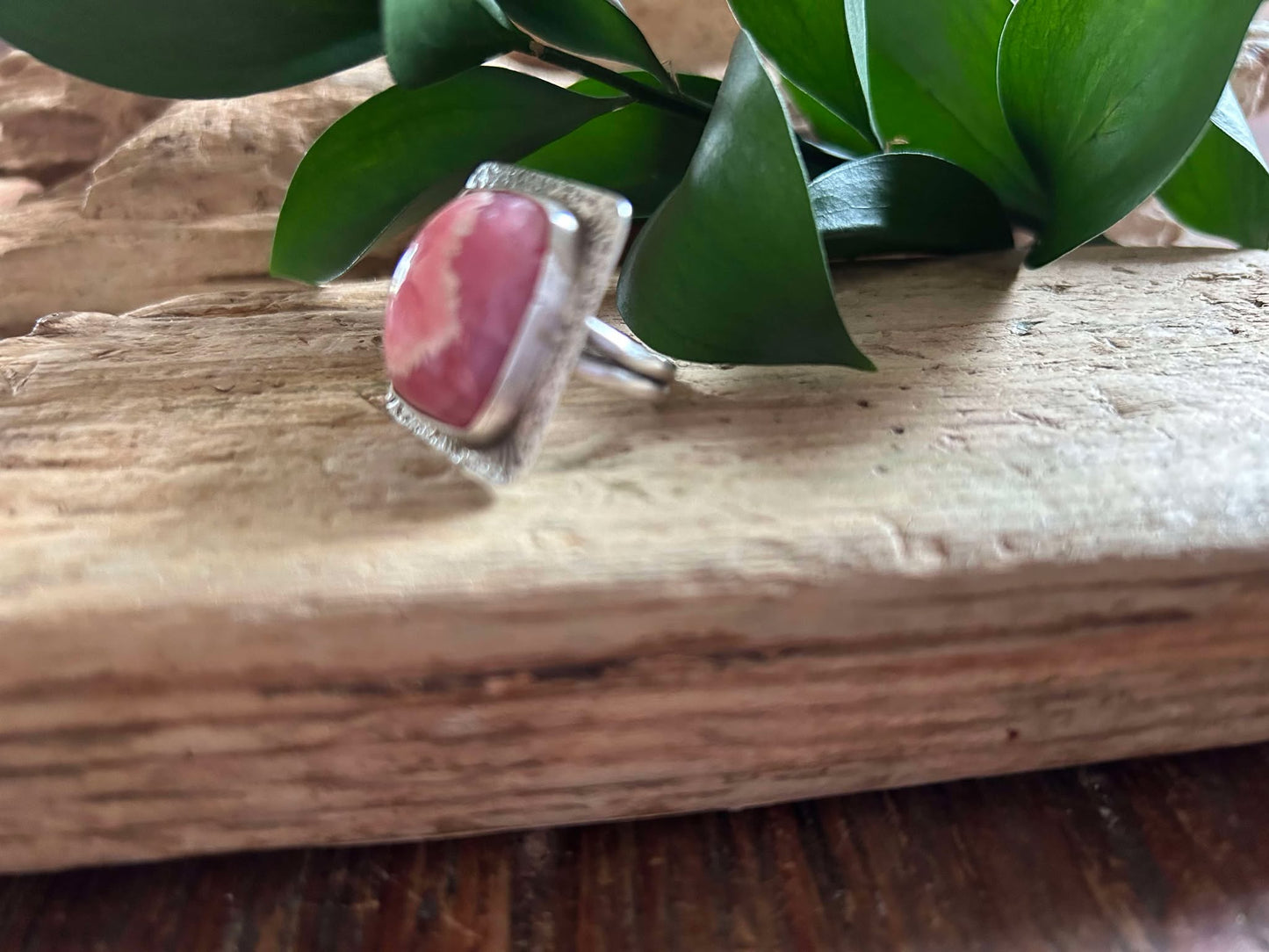 Sterling Silver and Rhodonite Statement Ring