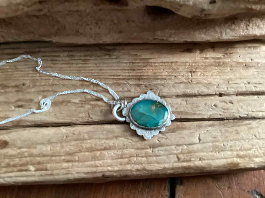 Sterling Silver and Peruvian Opal Necklace