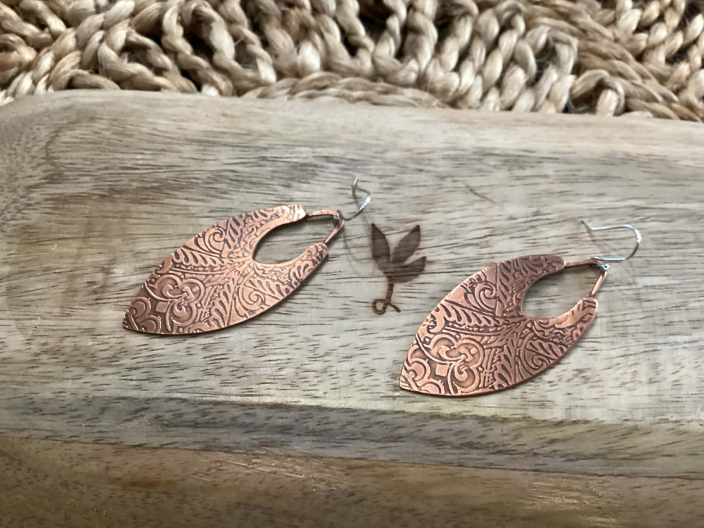 Sterling Silver and Copper Earrings
