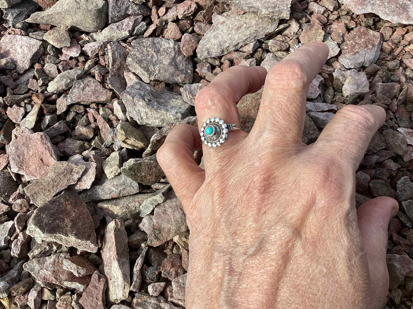 Sterling Silver and Turquoise Concho Ring
