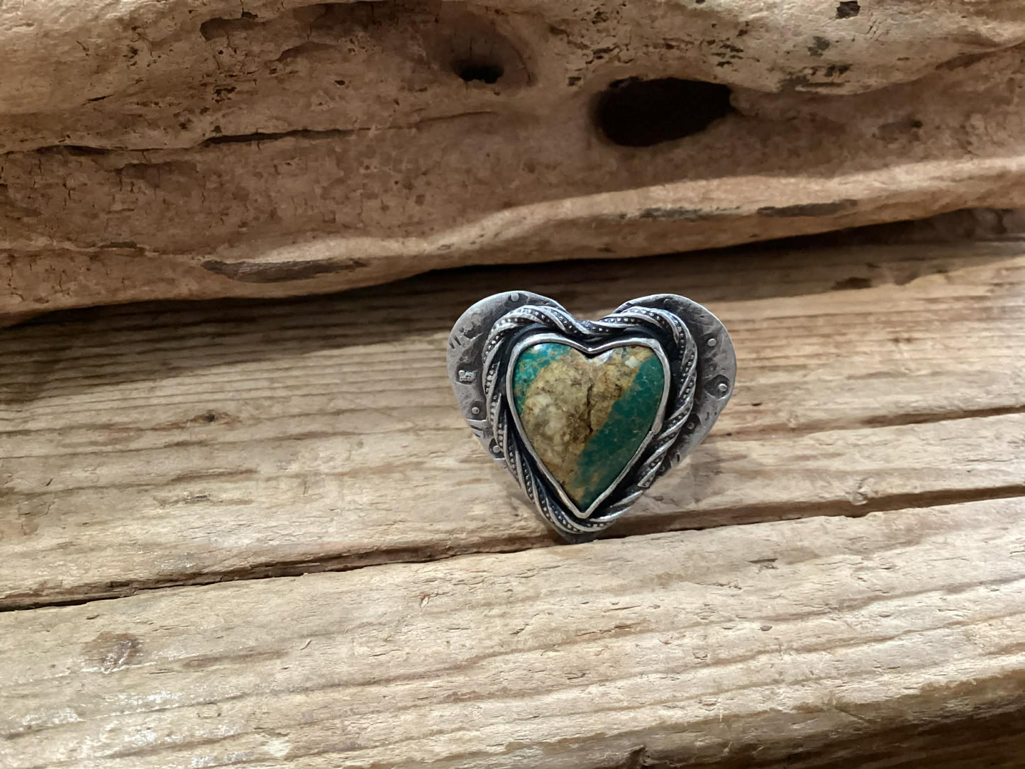 Sterling Silver and Turquoise Heart Ring
