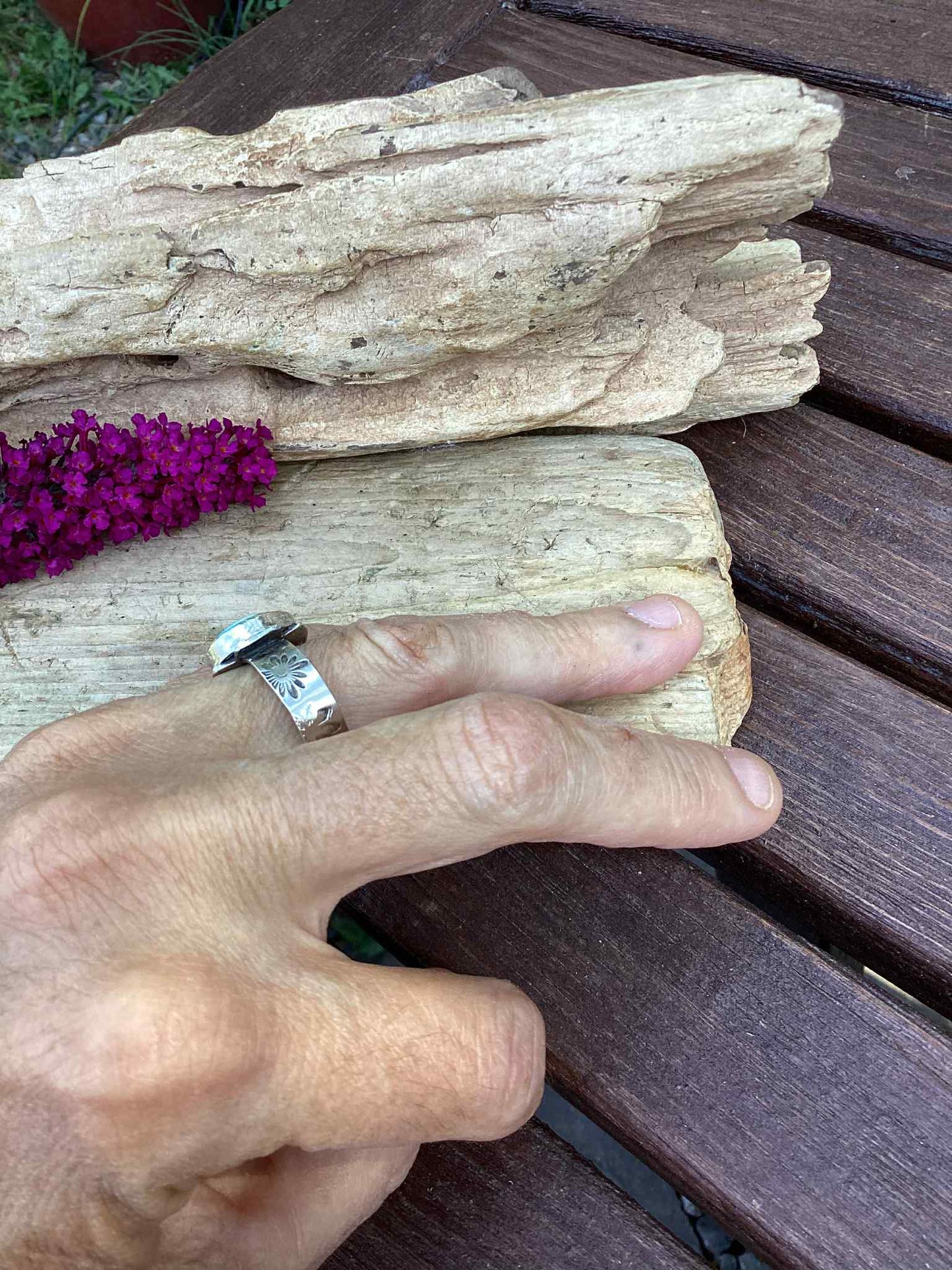 Sterling Silver and Golden Hills Turquoise Ring