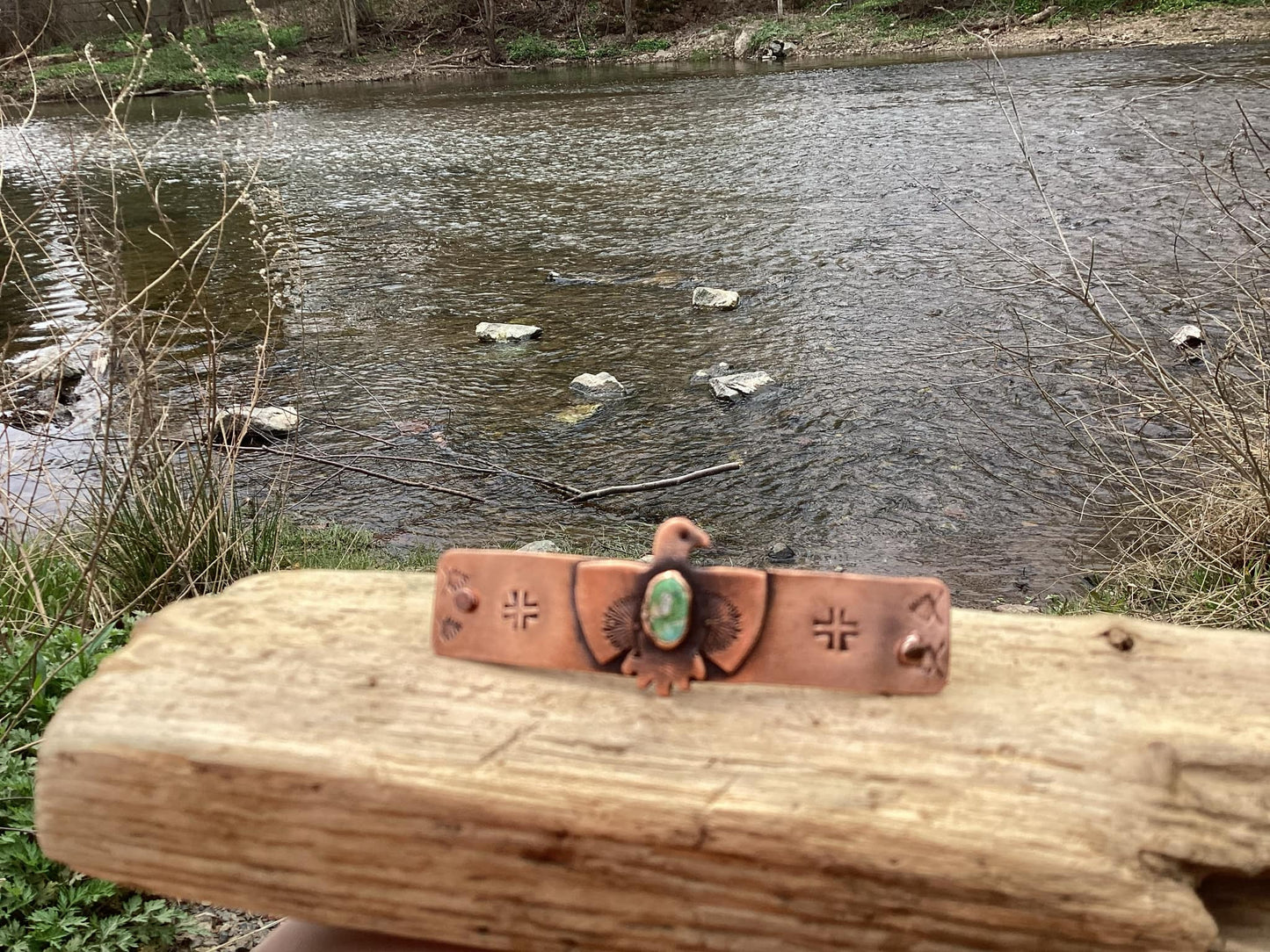 Copper and Turquoise Thunderbird Barrette