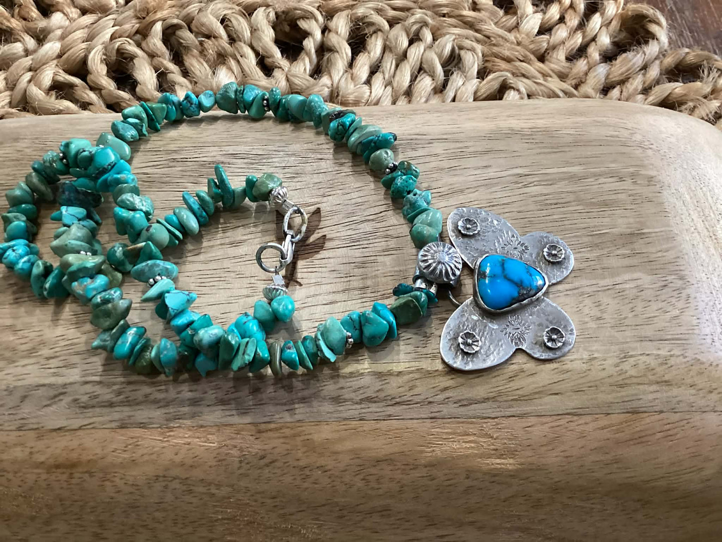 Sterling Silver and Turquoise Pendant Necklace