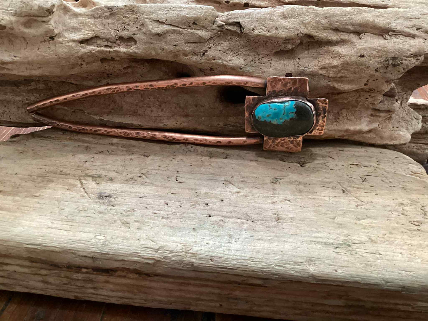 Copper and Turquoise Southwestern Hair Fork