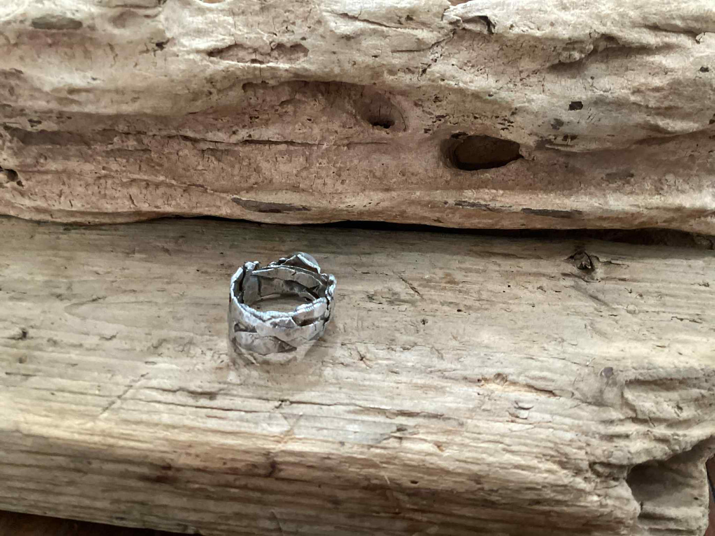 Sterling Silver Reticulated Cross Ring