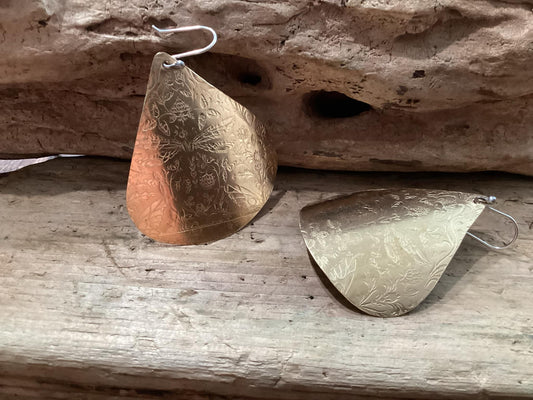 Sterling Silver and Brass Hand Crafted Earrings