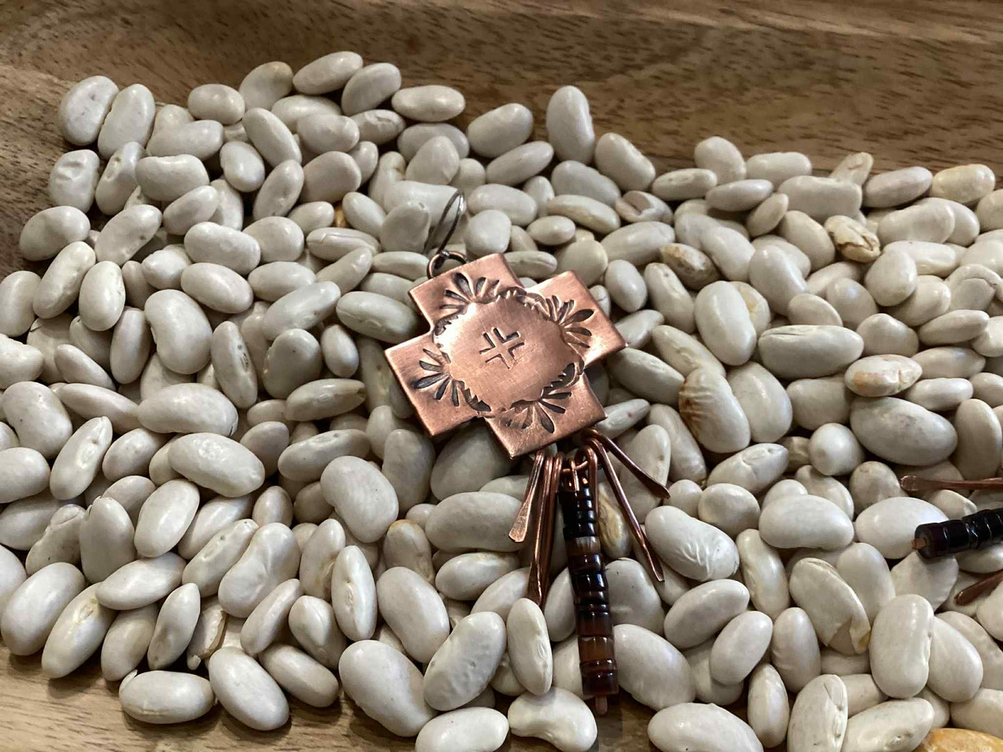 Copper and Sterling Silver Cross Earrings