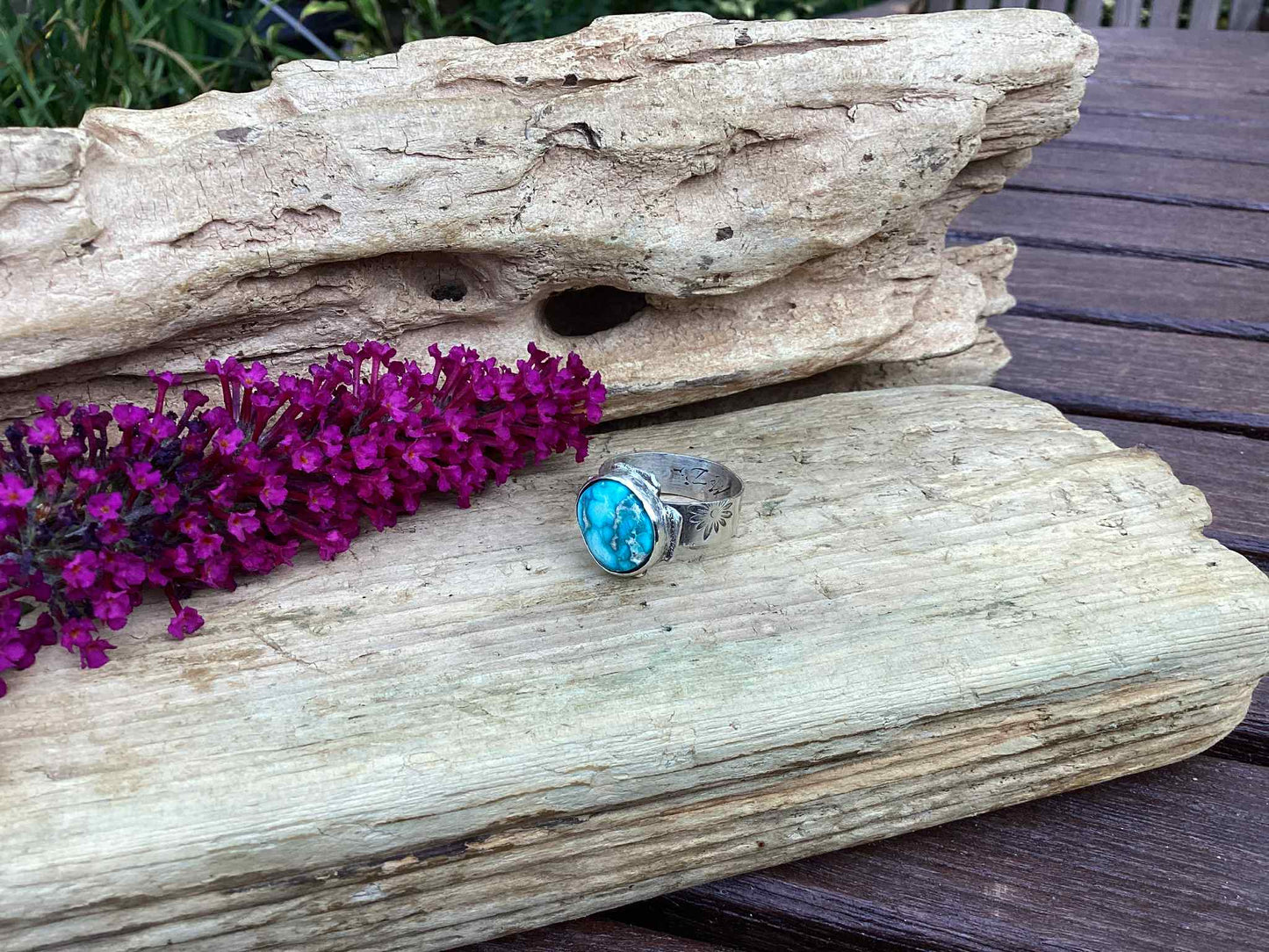 Sterling Silver and Golden Hills Turquoise Ring