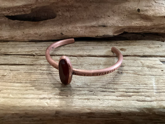 Copper and Carnelian Cuff Bracelet