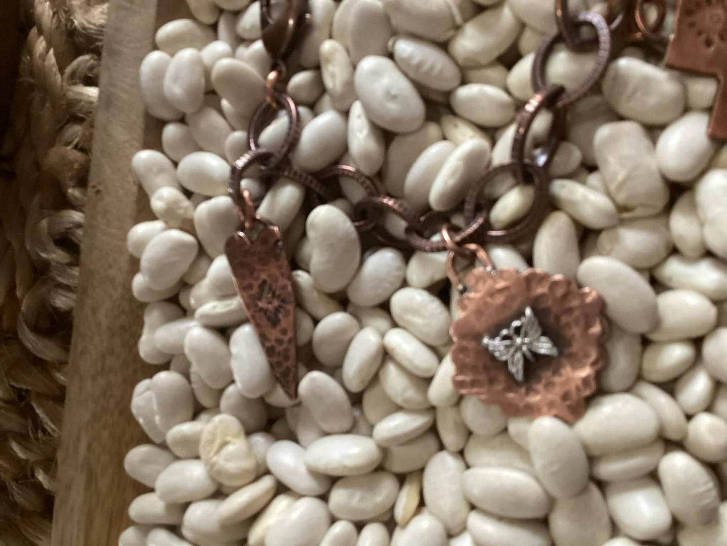 Sterling Silver and Copper Charm Bracelet