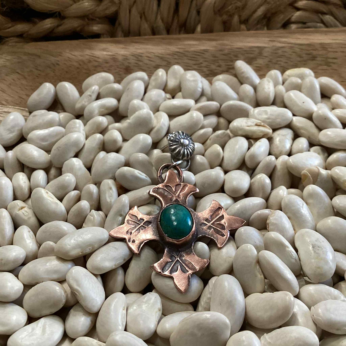 Sterling Silver, Copper and Turquoise Earrings