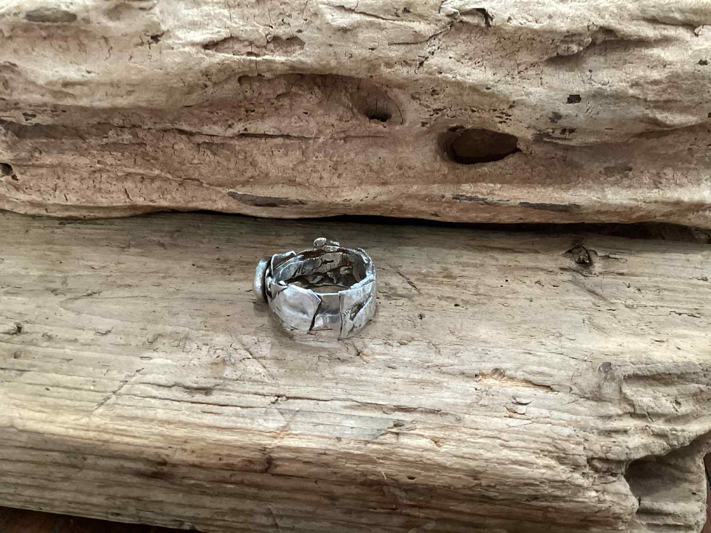 Sterling Silver Reticulated Cross Ring