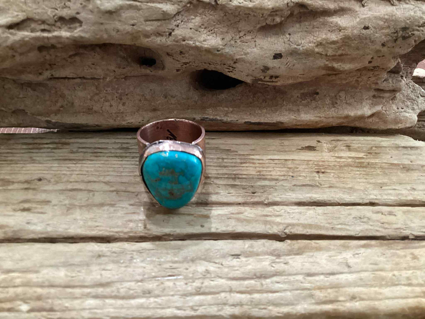 Copper and Turquoise Statement Ring