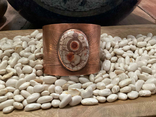 Copper and Gemstone Cuff Bracelet