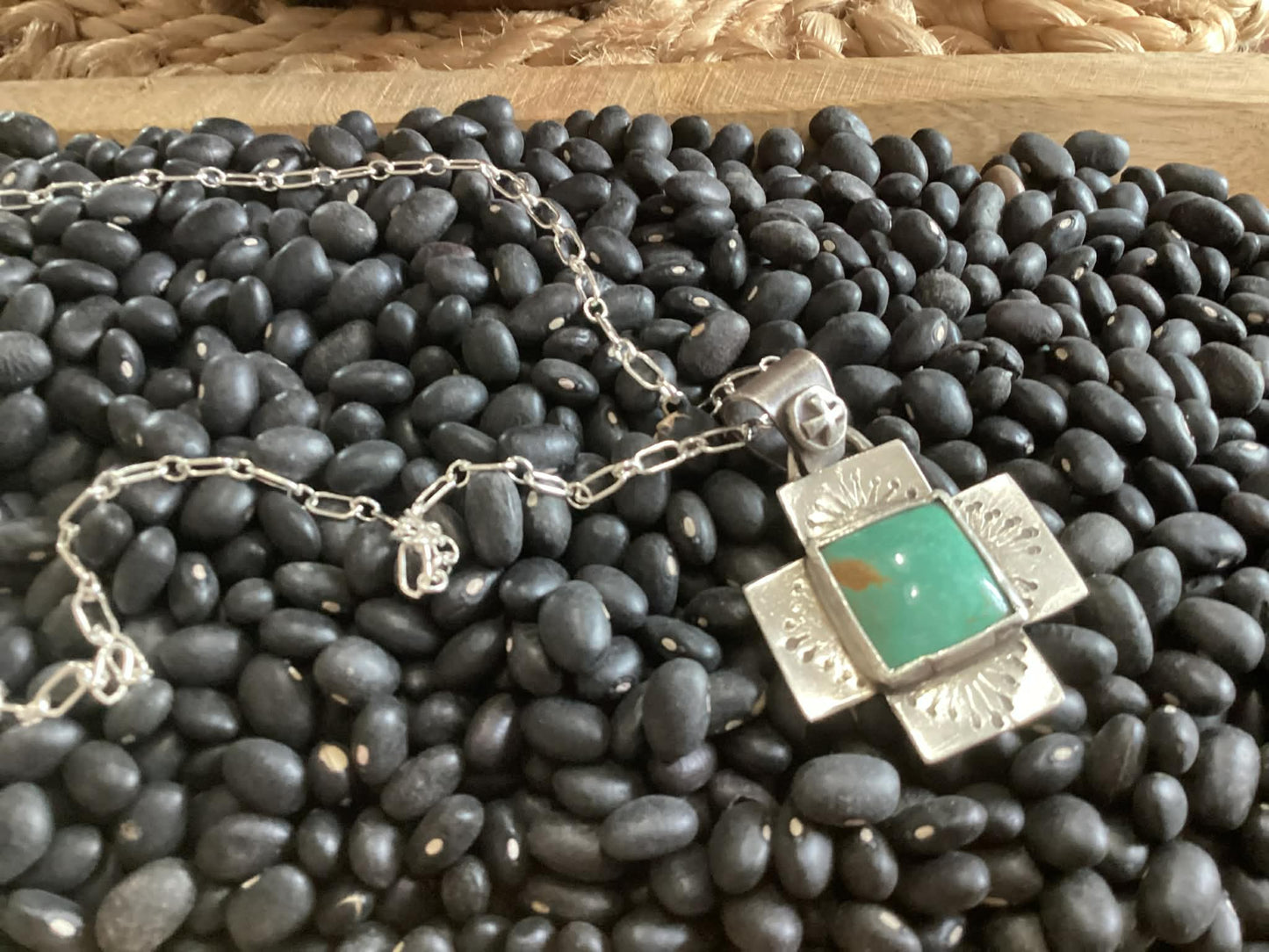 Sterling Silver and Turquoise Pendant Necklace