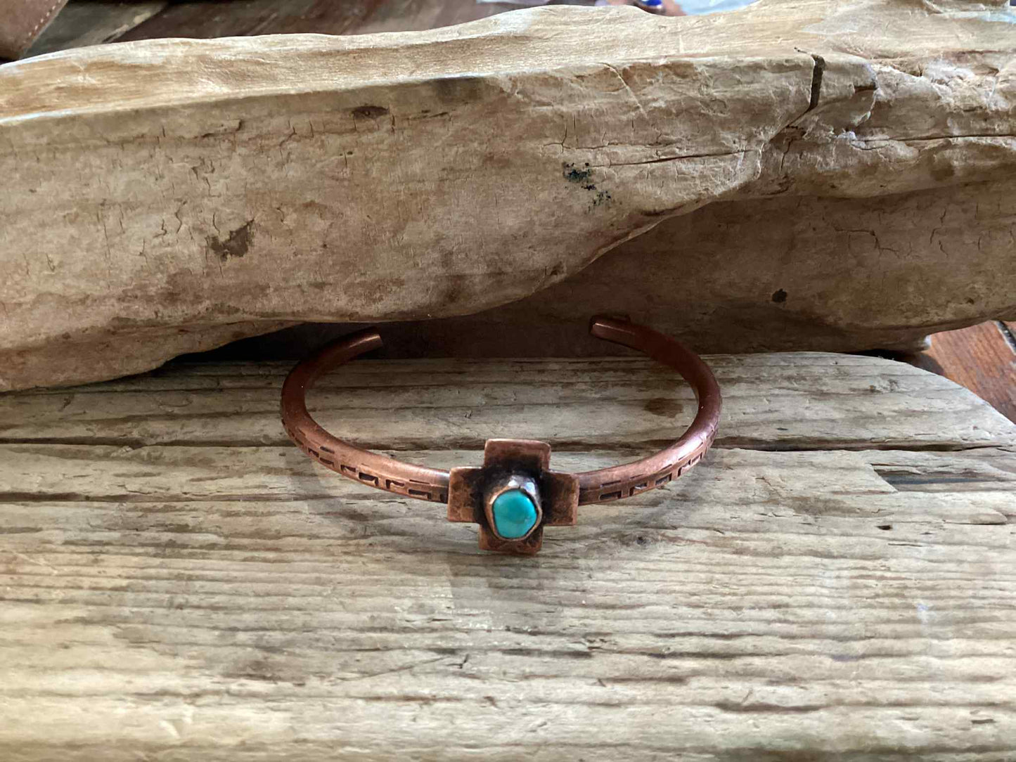 Copper and Turquoise Cuff Bracelet