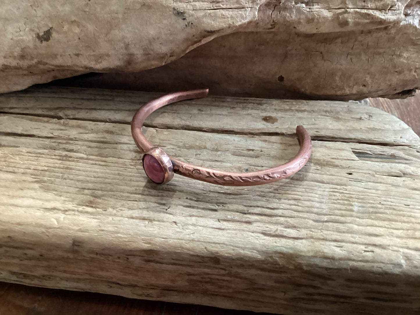 Copper and Rhodonite Cuff