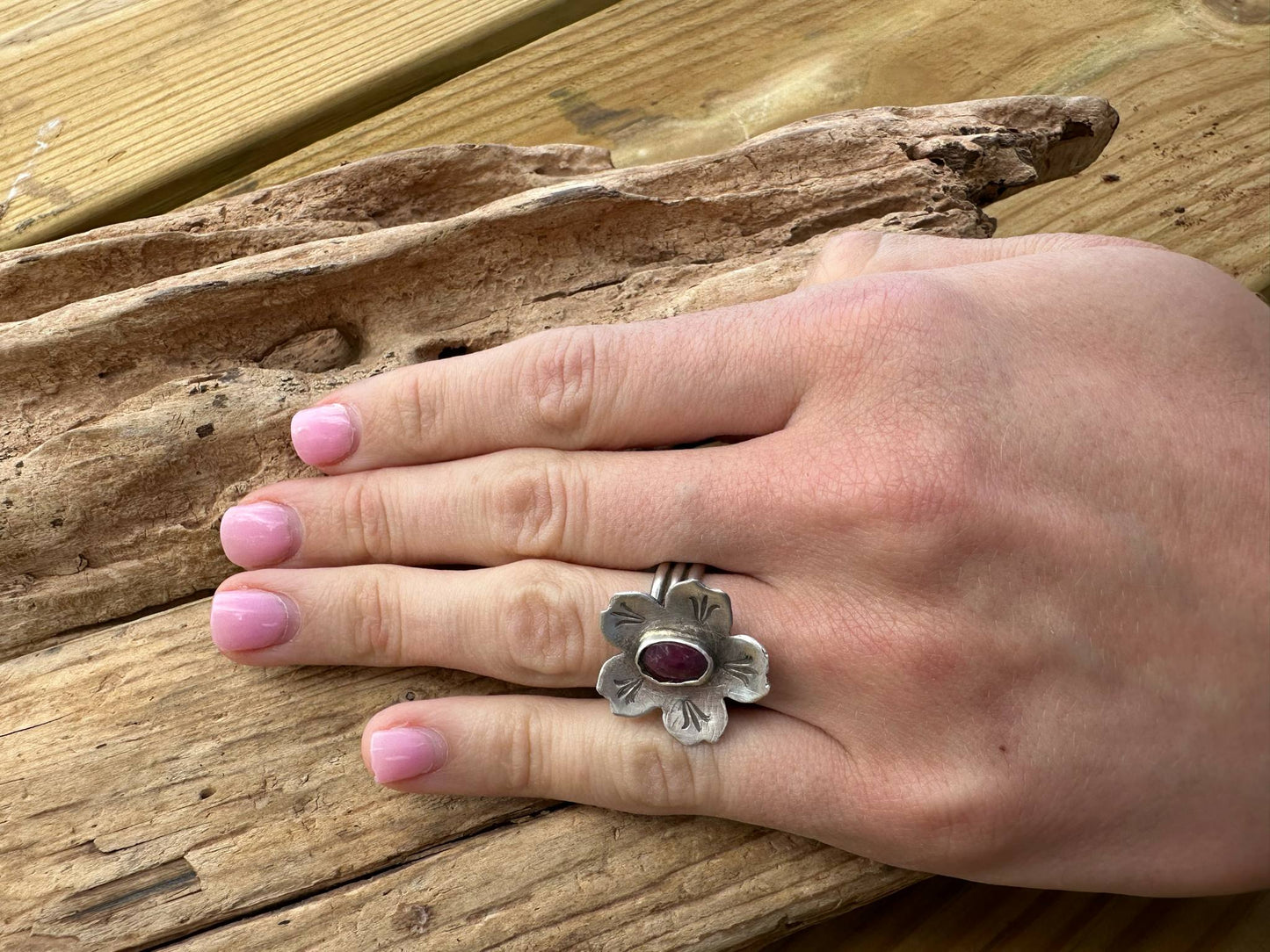 Sterling Silver and Tourmaline Ring