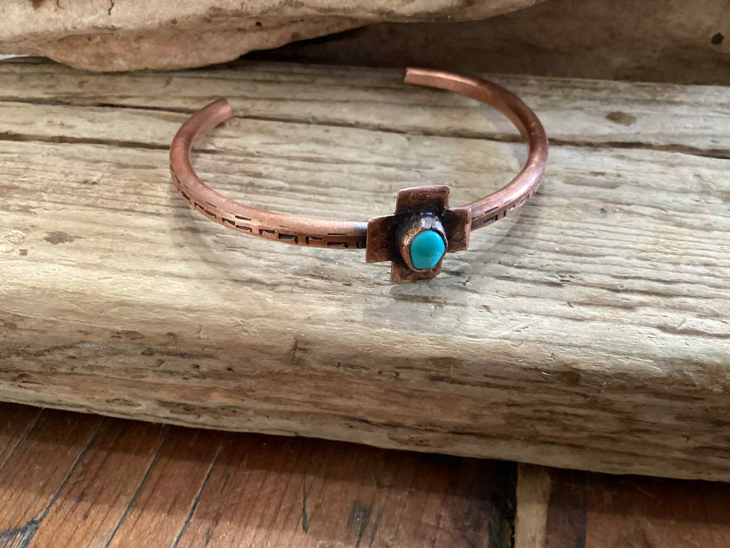 Copper and Turquoise Cuff Bracelet