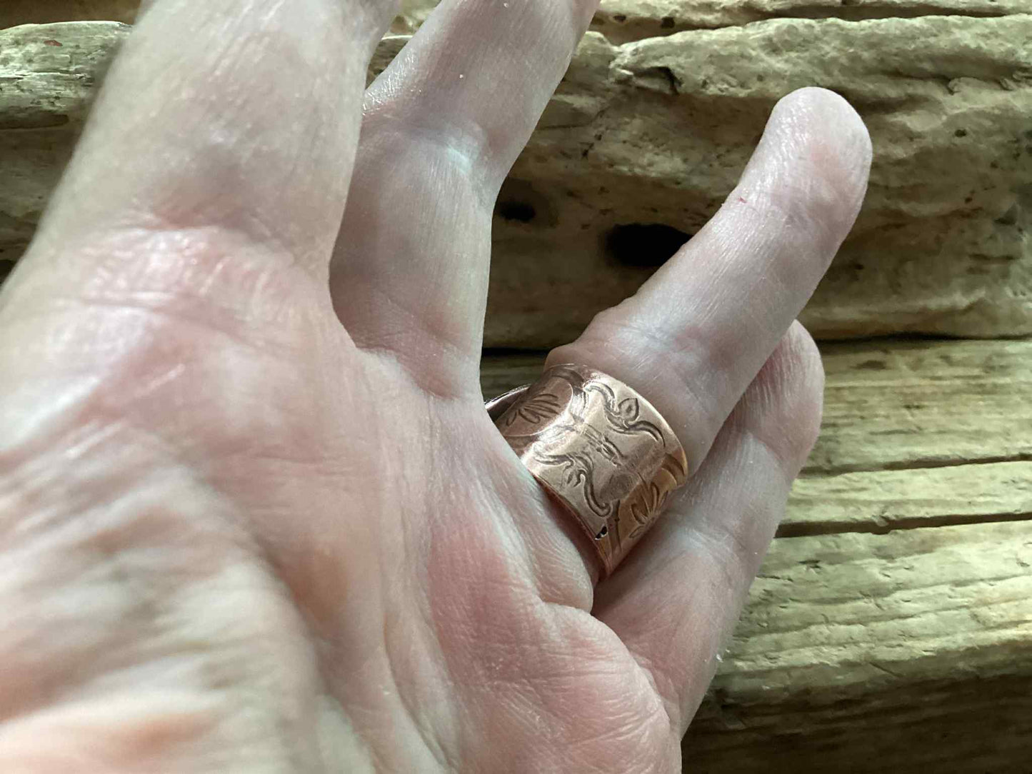 Copper and Turquoise Statement Ring