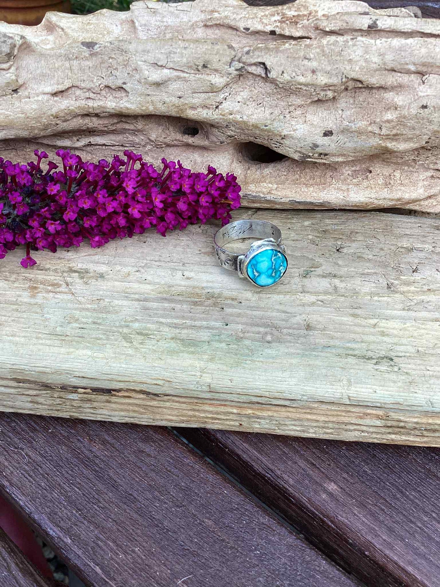 Sterling Silver and Golden Hills Turquoise Ring