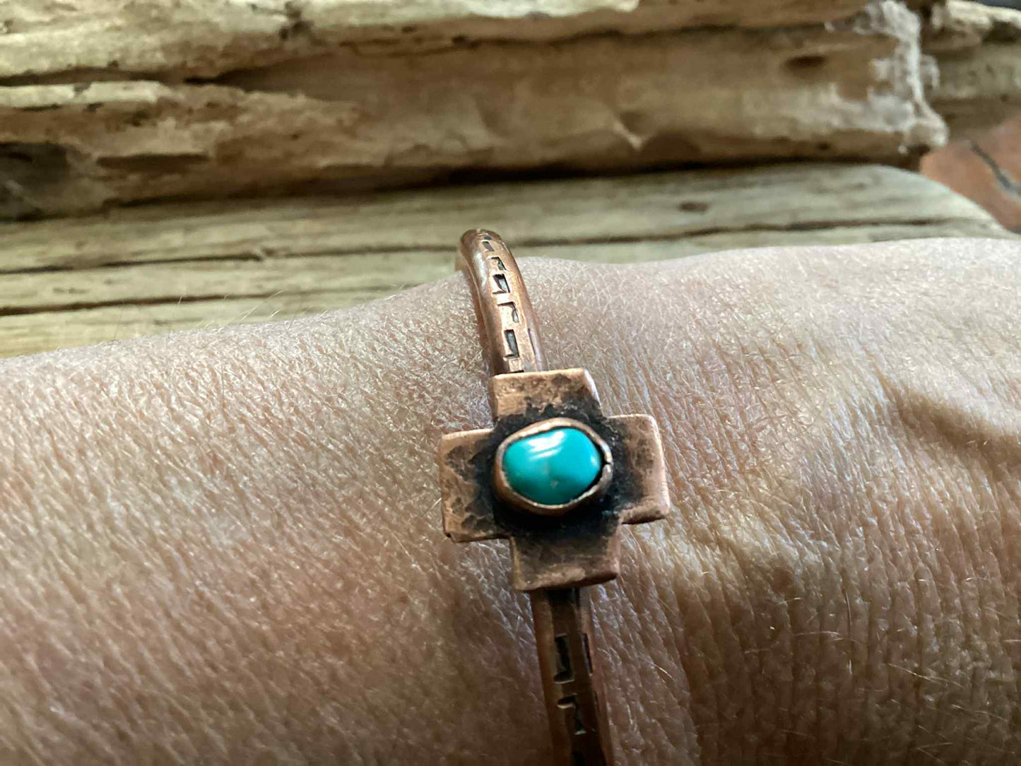Copper and Turquoise Cuff Bracelet