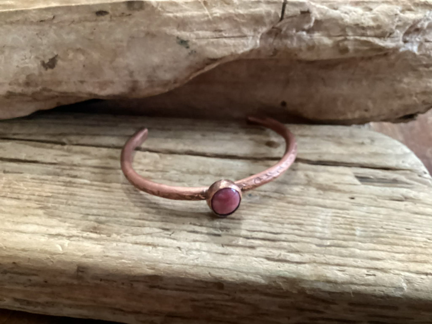 Copper and Rhodonite Cuff