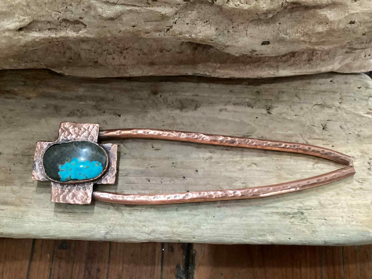 Copper and Turquoise Southwestern Hair Fork