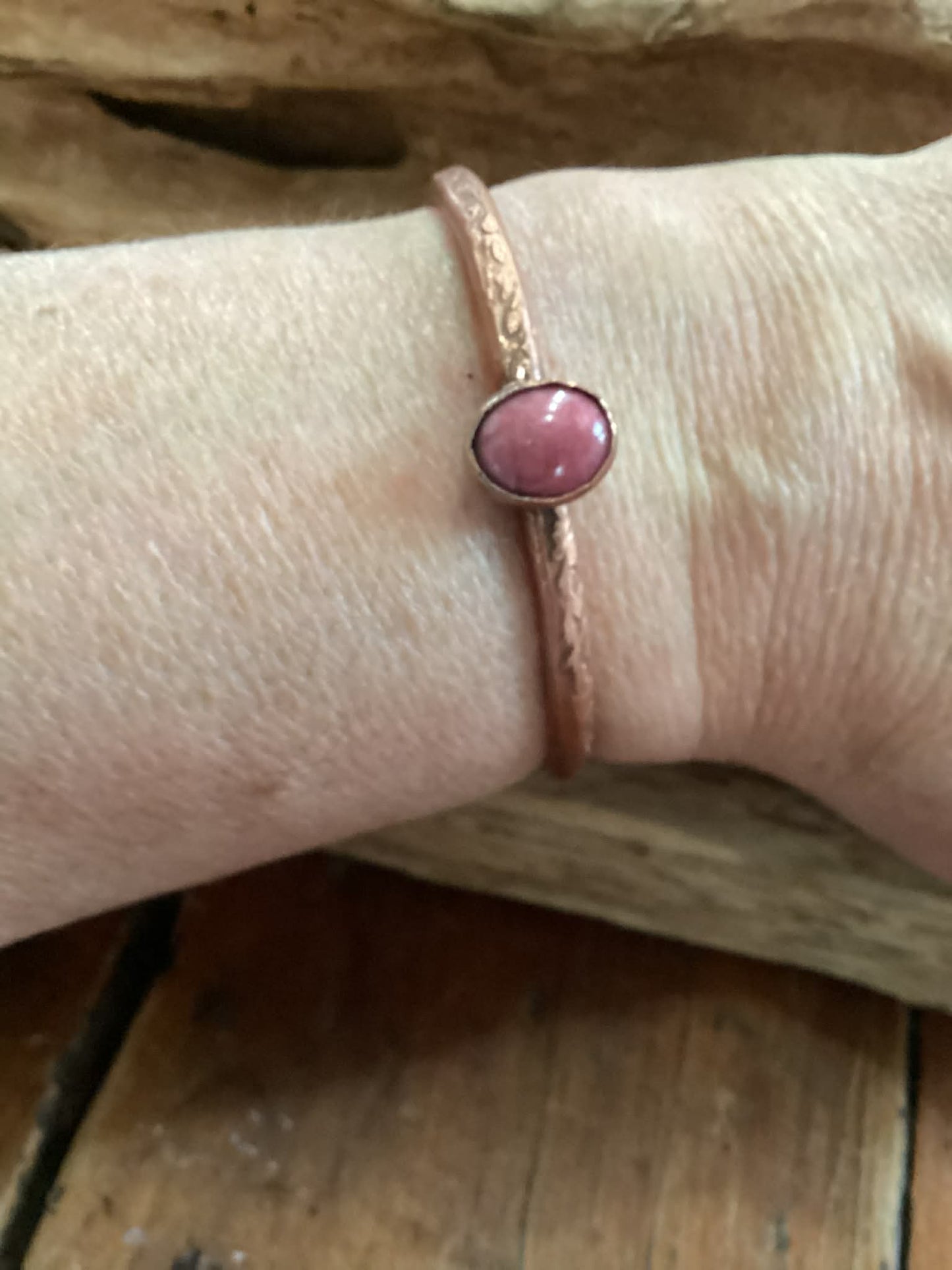 Copper and Rhodonite Cuff