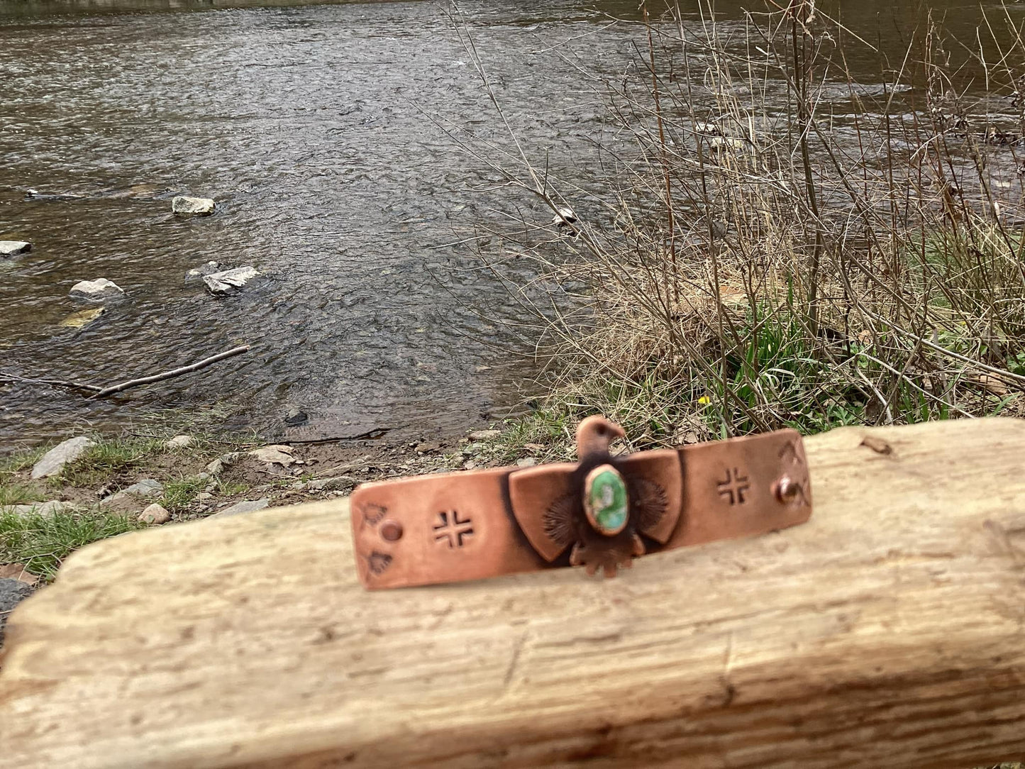 Copper and Turquoise Thunderbird Barrette