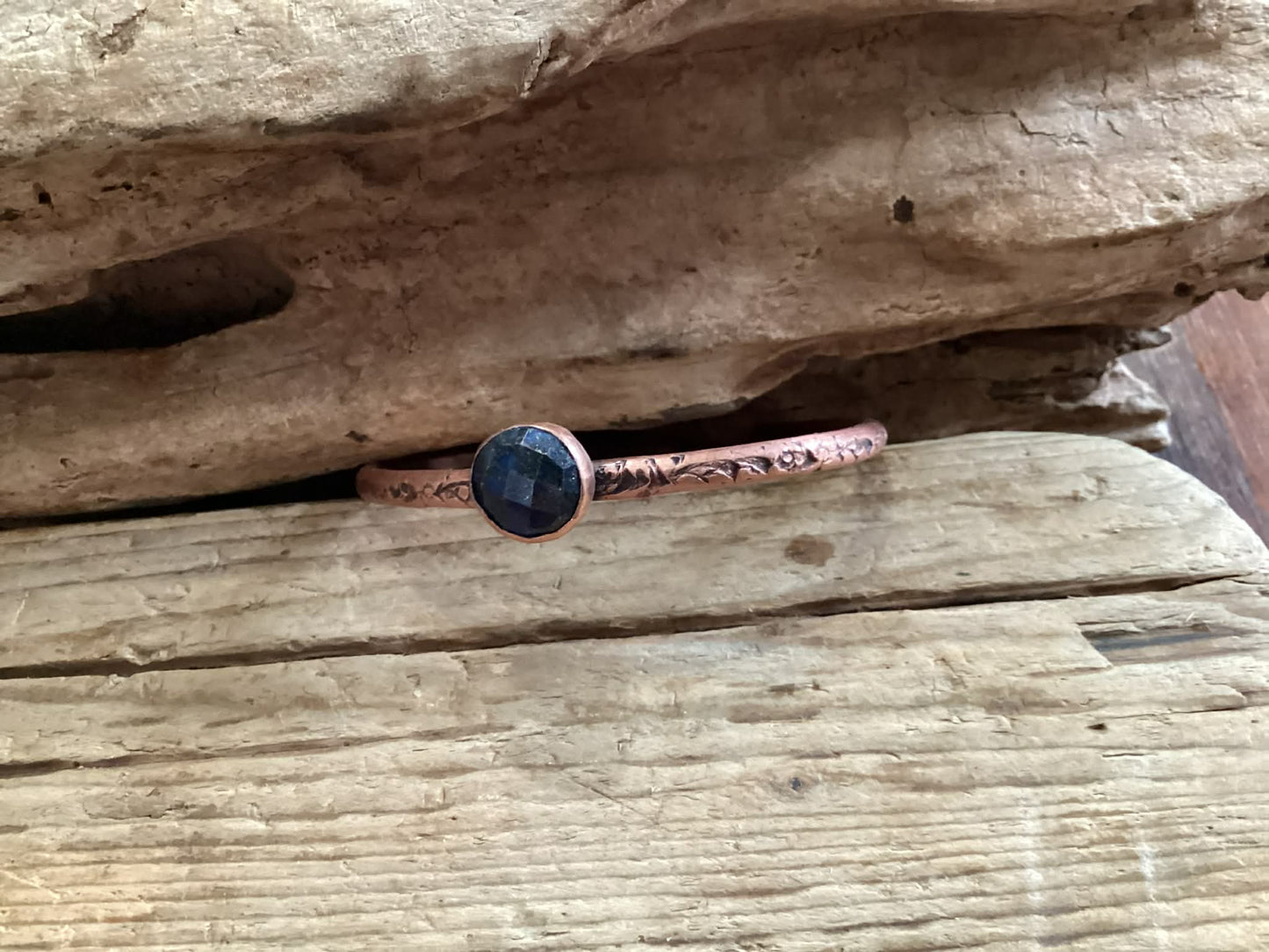 Copper and Lapis Cuff Bracelet