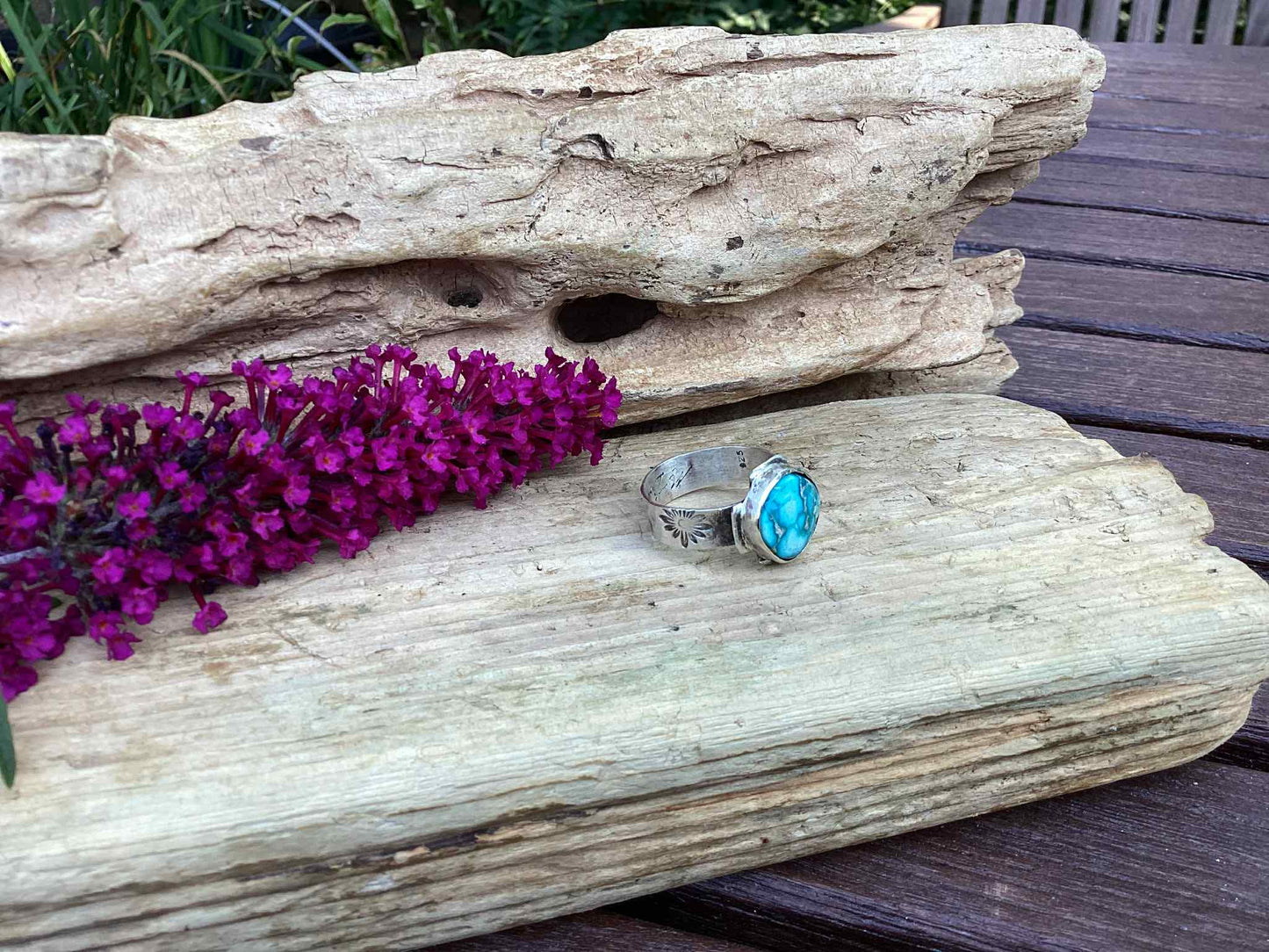 Sterling Silver and Golden Hills Turquoise Ring