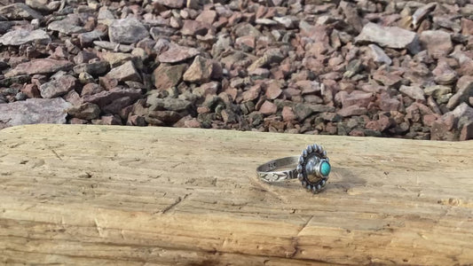 Sterling Silver and Turquoise Concho Ring