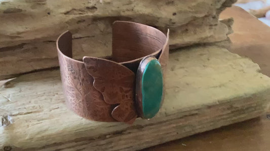 Copper and Turquoise Butterfly Cuff Bracelet