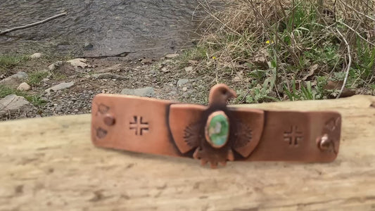 Copper and Turquoise Thunderbird Barrette